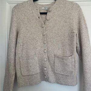 Madewell Beige Button-Up Cardigan